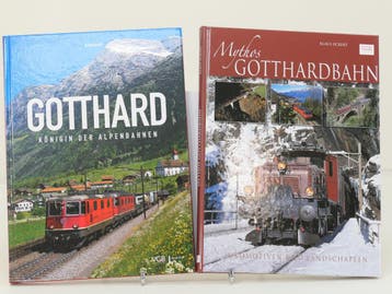 Set van 2 spoorwegenboeken Gotthard: Königin der Alpenbah.., Ophalen of Verzenden