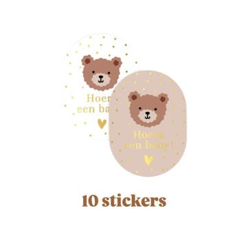 10x Sticker Little Bears ovaal- beren - Sluitsticker, Ophalen of Verzenden, Meerdere stickers