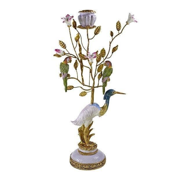 Chandelier - Résine, Métal - Design doiseaux et de fleurs, Antiquités & Art, Art | Objets design