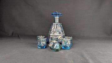 Murano - Drankservies voor 6 (7) - Glas, Zilver