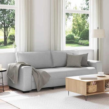 vidaXL 3-zitsbank / zetel Wolkengrijs 220x77x82 cm Stof, Huis en Inrichting, Zetels | Zetels, Verzenden, Nieuw