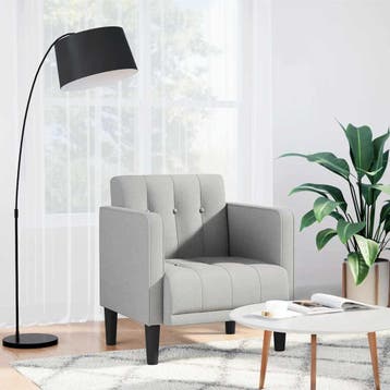 vidaXL Fauteuil met armleuningen Wolkengrijs 53 cm Stof, Verzenden