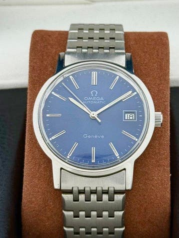 Omega - Automatic Geneve Blue Dial Cal.1012 - Heren -, Bijoux, Sacs & Beauté