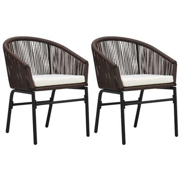 Rattan tuinstoelen 2st | -47% Retour Deal | Sla nu toe!, Tuin en Terras, Verzenden, Zo goed als nieuw, Rotan