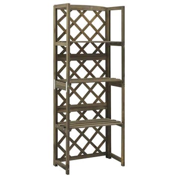 vidaXL Latwerk met schappen 55x30x140 cm massief vurenhout, Tuin en Terras, Verzenden, Nieuw
