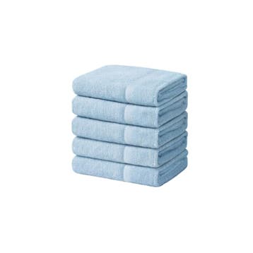 Handdoeken 70×140 cm – Set van 5 – 400 g/m² - Lichtblauw, Verzenden