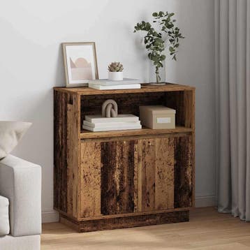 vidaXL LED Dressoir Oudhout 71 x 34,5 x 75 cm Bewerkt hout, Huis en Inrichting, Verzenden, Nieuw