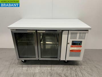 RVS Polar Koelwerkbank 2 glasdeuren / glazen deuren 136 cm, Zakelijke goederen, Ophalen of Verzenden, Nieuw in verpakking
