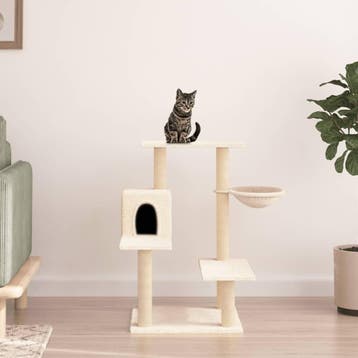 vidaXL Kattenmeubel met sisal krabpalen 82,5 cm crèmekleurig, Verzenden