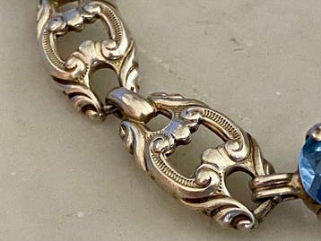 Zonder minimumprijs - Armband Zilver Topaas, Bijoux, Sacs & Beauté, Bracelets
