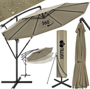 Zweefparasol - Tuinparasol - Parasol 300 cm - Met voet - Met, Verzenden, Nieuw