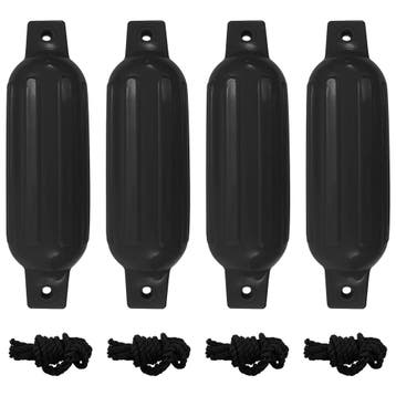 vidaXL Bootstootkussens 4 st Ø 11x40 cm PVC zwart, Verzenden, Nieuw