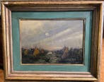 Lorenzo Gignous (1862-1958) - Vele al tramonto, Antiek en Kunst