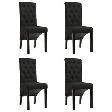 vidaXL Eetkamerstoelen 4 st stof zwart, Verzenden, Nieuw