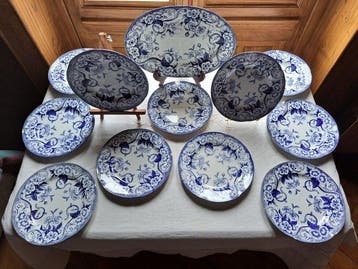 Creil et Montereau - Assiette - Modèle Flora - Faïence -