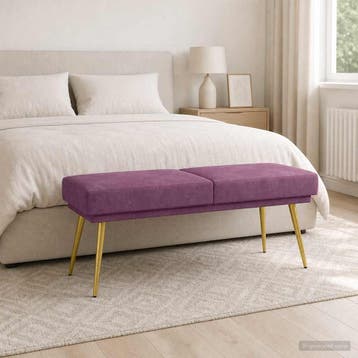 vidaXL Dubbel-laags bank Paars 120 x 45 x 46 cm Fluweel, Huis en Inrichting, Verzenden, Nieuw