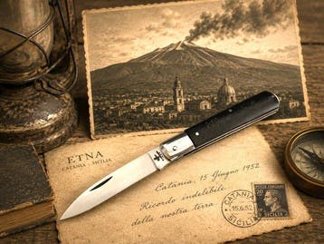 Fraraccio Fraraccio “Etna” raro coltello siciliano in pietra