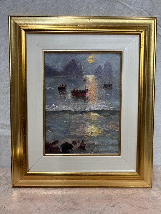 Vincenzo Colucci (1898-1968) - Capri con i Faraglioni al, Antiek en Kunst, Kunst | Schilderijen | Klassiek