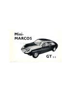 1962 MINI-MARCOS GT 2+2 BROCHURE ENGELS, Ophalen of Verzenden, Nieuw