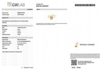Zonder minimumprijs - Ring - 14 karaat Geel goud - 1.00ct.