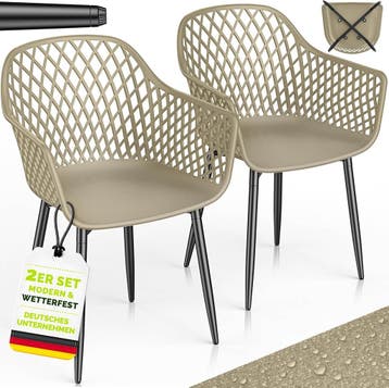Tuinstoelen - Weerbestendig - Met armleuning - Set van 2 - B, Verzenden, Nieuw