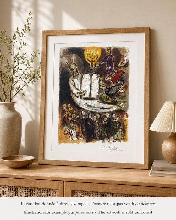 Marc Chagall (1887-1985) - Moïse et les tables de la loi, Antiek en Kunst, Antiek | Overige Antiek