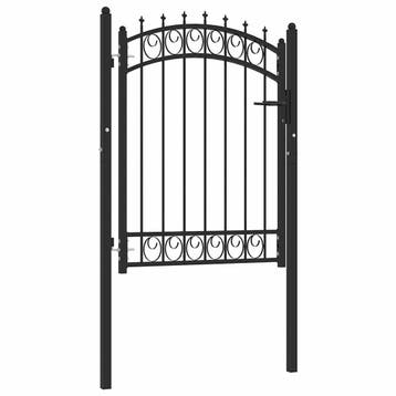 vidaXL Poort met speerpunten 100x125 cm staal zwart, Tuin en Terras, Verzenden, Nieuw