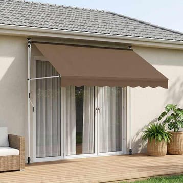 vidaXL Handmatig uitschuifbare luifel Taupe 350 cm, Verzenden, Nieuw