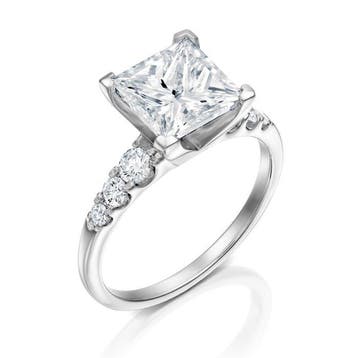 Bague de fiançailles - 14 carats Or blanc - 2.22ct. tw.