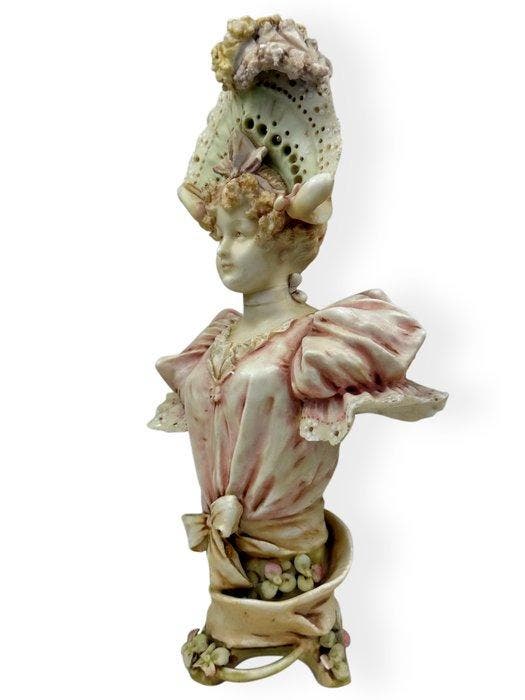 Riessner Stellmacher & Kessel - Buste, Jugendstil - 23 cm -, Antiquités & Art, Antiquités | Verre & Cristal