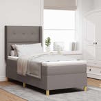 vidaXL Boxspring bed met matras met hoofdeinde Taupe 90 x, Verzenden, Nieuw