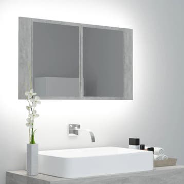 vidaXL Badkamerkast met spiegel en LED 80x12x45 cm acryl, Verzenden, Nieuw
