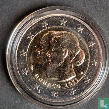 Monaco 2 euro 2011 (BU) Koninklijk huwelijk van prins Al..., Verzenden, Losse munt