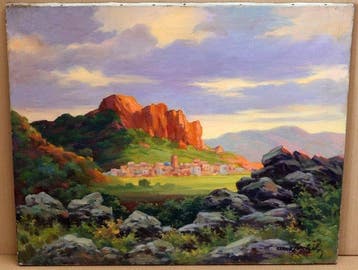 Miguel Martínez Verchili (1898-1989) - Montañas al atardecer
