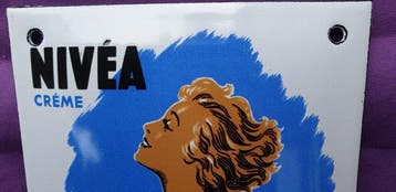 Nivea Zonneolie - Emaille bord - Metaal, Emaille