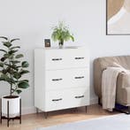 vidaXL Dressoir 69,5x34x90 cm bewerkt hout wit, Verzenden