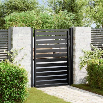 vidaXL Tuinhek afsluitbaar 100x120 cm aluminium zwart, Jardin & Terrasse, Verzenden