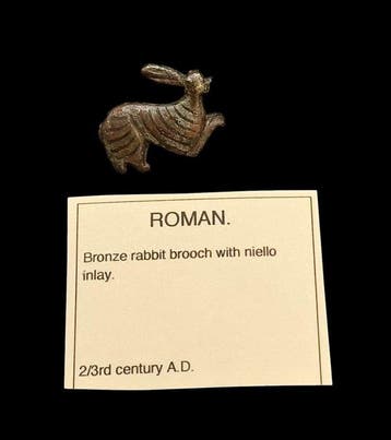 Oud-Romeins Brons Konijnenbroche - 20 mm (Zonder