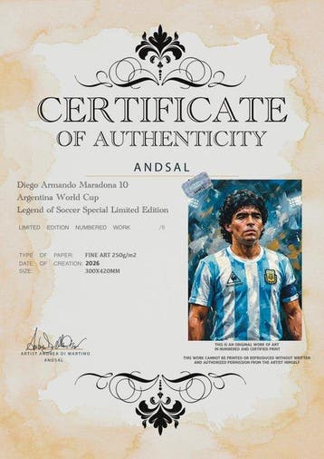 ANDSAL - Diego Armando Maradona 10 Argentina World Cup, Nieuw