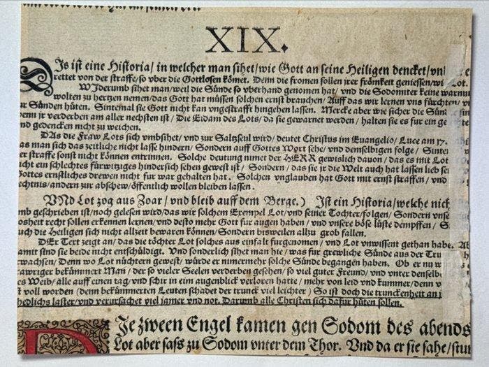 Martin Luther, Genisis 19 - Lot und die Zerstörung von, Antiquités & Art, Antiquités | Livres & Manuscrits