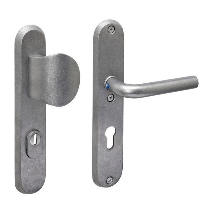 SKG3 veiligheidsbeslag ovaal Luzern RVS getrommeld PC 72m..., Doe-het-zelf en Bouw, Hang- en Sluitwerk, Klink of Kruk, Nieuw, Ophalen of Verzenden