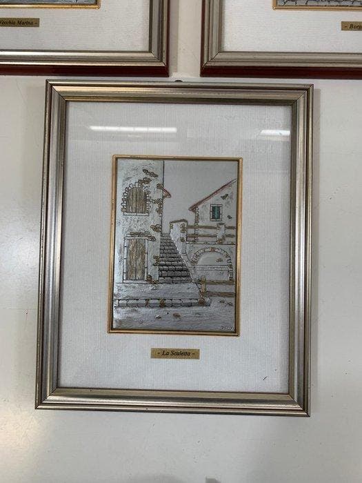 Reliëf, rilievo - 33 cm - Zilver, Antiek en Kunst, Curiosa en Brocante