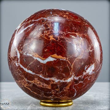 Natuurlijke zeldzame rode jaspis-kwarts Sphere, Himalaya-