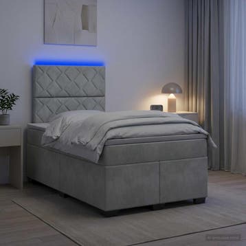 vidaXL Boxspringbed met matras Lichtgrijs 120 x 190 cm, Verzenden
