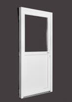 PVC Deur 1/2 glas Premium b120xh208 cm wit L, 120 cm of meer, Nieuw, Ophalen of Verzenden, Buitendeur