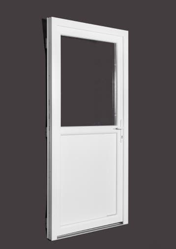 PVC Deur 1/2 glas Premium b120xh208 cm wit L, Doe-het-zelf en Bouw, 120 cm of meer, Nieuw, Ophalen of Verzenden, Buitendeur