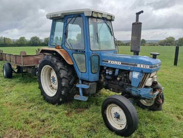 Online veiling - 1988 Ford 6610 Antieke Tractor + Flatbed, Ophalen, Nieuw