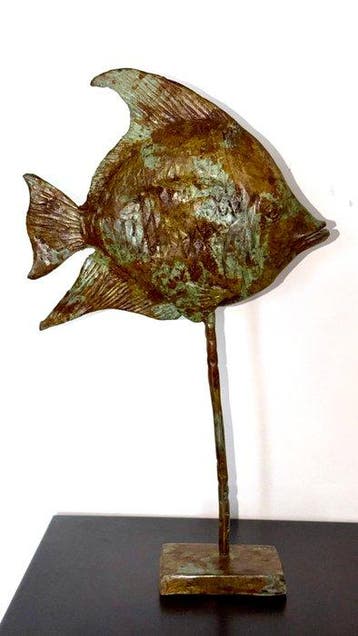 Derme Abdoulaye - Sculpture, Poisson sur tige stylisée en