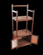 Bibliothèque - Bois, Verre - Hauteur : 118 cm, Antiquités & Art