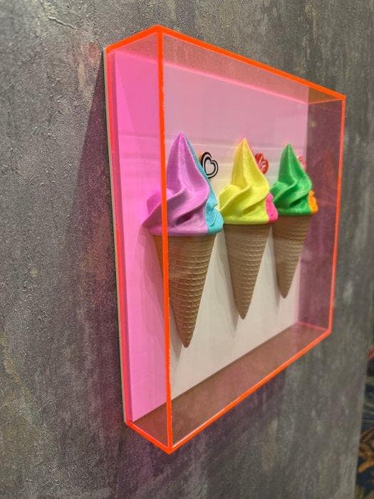 KIRAS - 3 FLAVORS ice cream, Antiquités & Art, Art | Peinture | Moderne